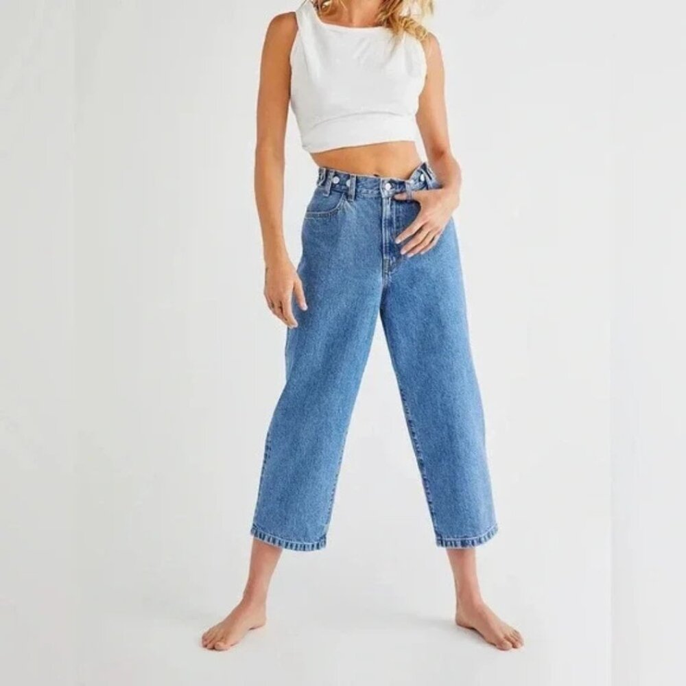 Edwin Maiia Adjustable Waist Trouser Jeans One Way Wash NWT Size Medium Denim
